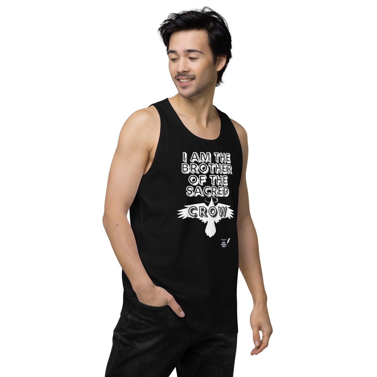 Men’s premium tank top I AM THE BROTHER OF THE SACRED CROW by “Mark Anthony Gable Collection”