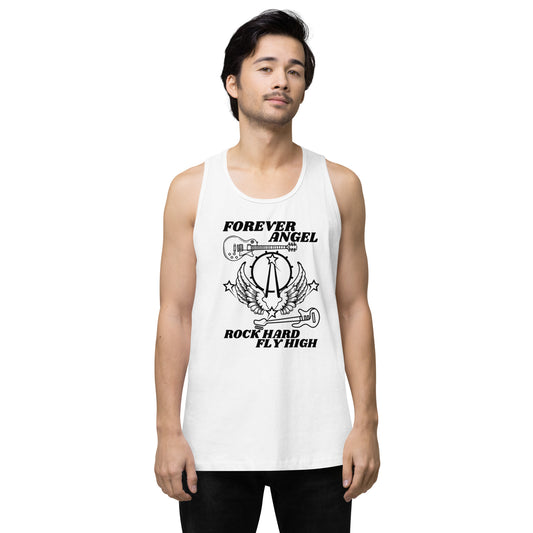 Men’s premium tank top FORVER ANGEL ROCK HARD FLY HIGH by  "Mark Anthony Gable Collection-FOREVER ANGEL"