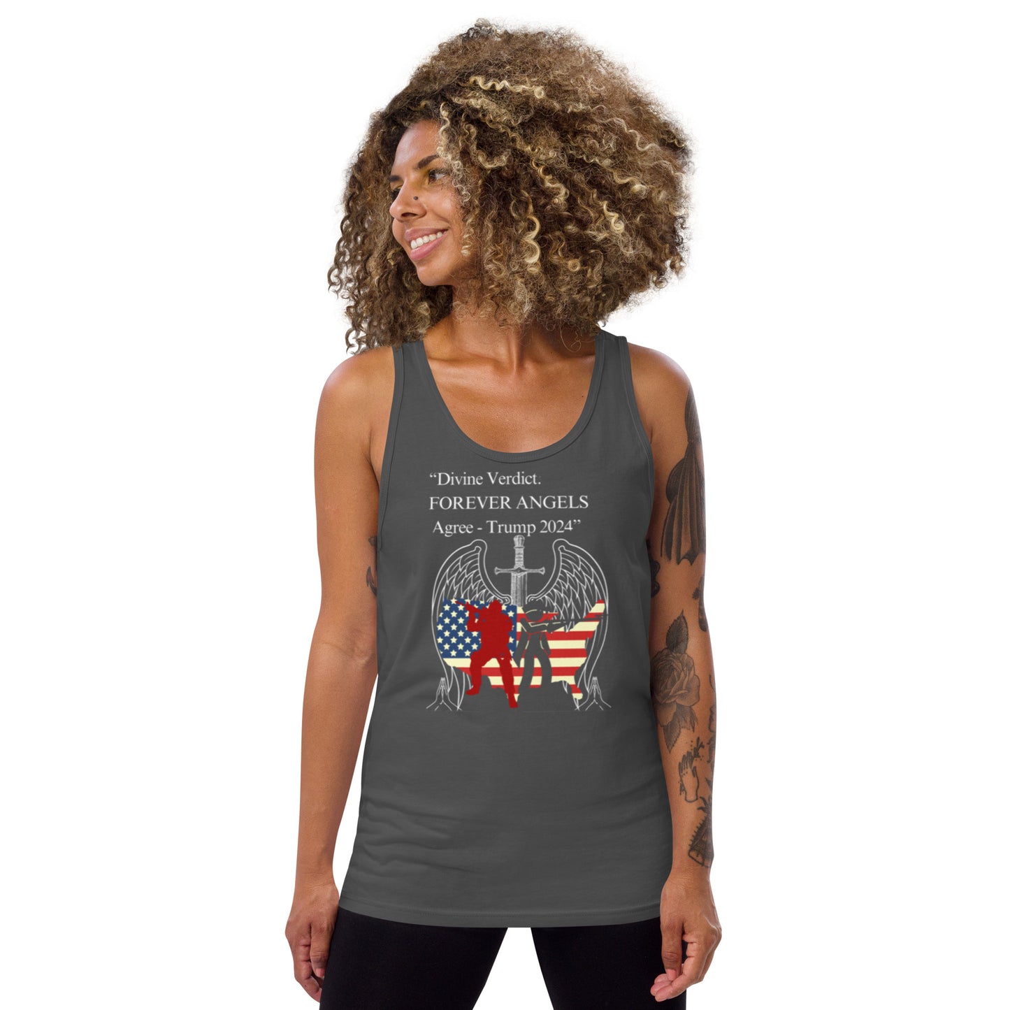 Men & Women Tank Top Divine Verdict FOREVER ANGELS Agree Trump 2024 by “Mark Anthony Gable Collection-FOREVER ANGEL “