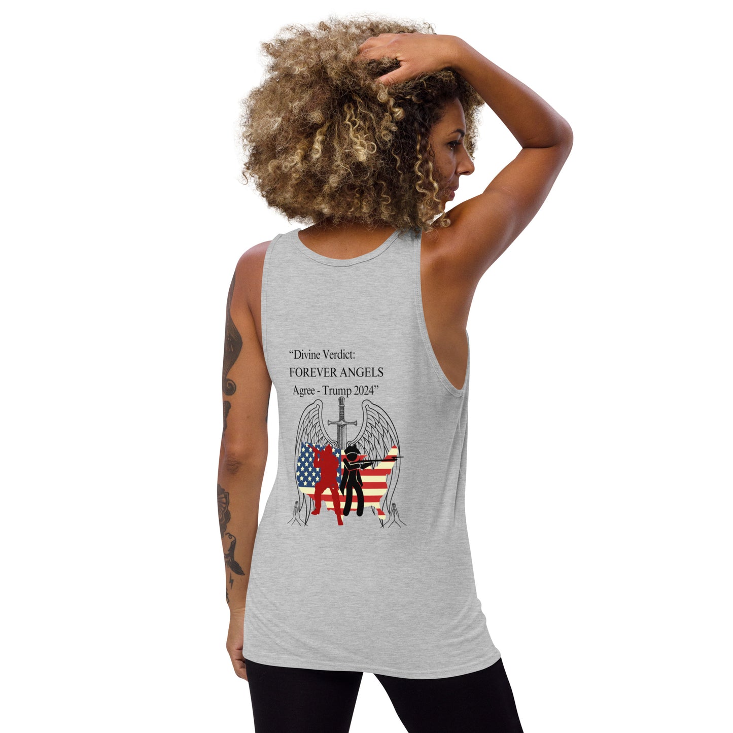 Men & Women Tank Top Divine Verdict FOREVER ANGELS Agree Trump 2024 by “Mark Anthony Gable Collection-FOREVER ANGEL”