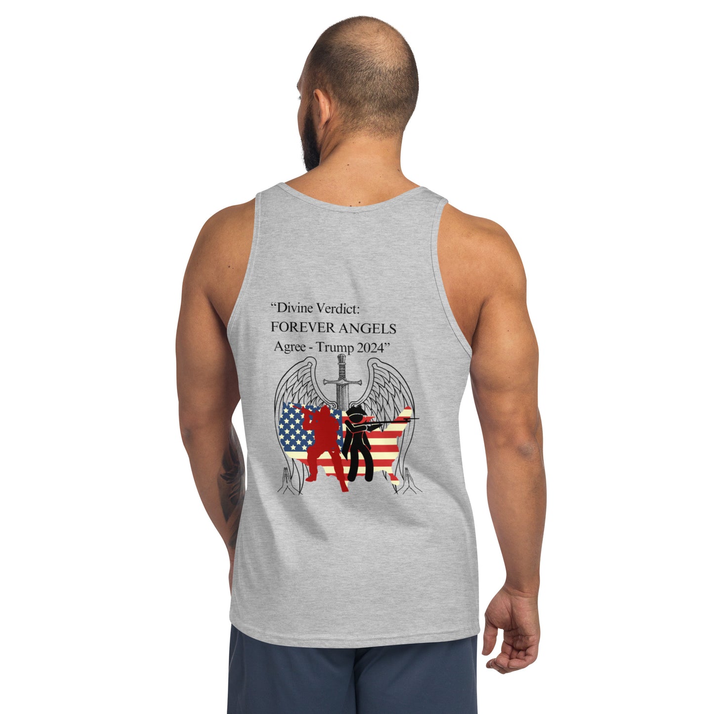 Men & Women Tank Top Divine Verdict FOREVER ANGELS Agree Trump 2024 by “Mark Anthony Gable Collection-FOREVER ANGEL”