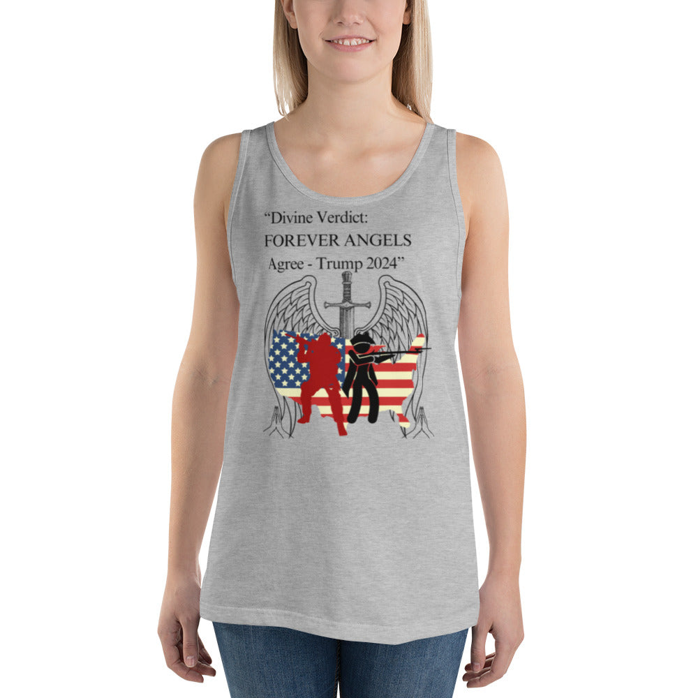 Men & Women Tank Top Divine Verdict FOREVER ANGELS Agree Trump 2024 by “Mark Anthony Gable Collection-FOREVER ANGEL”