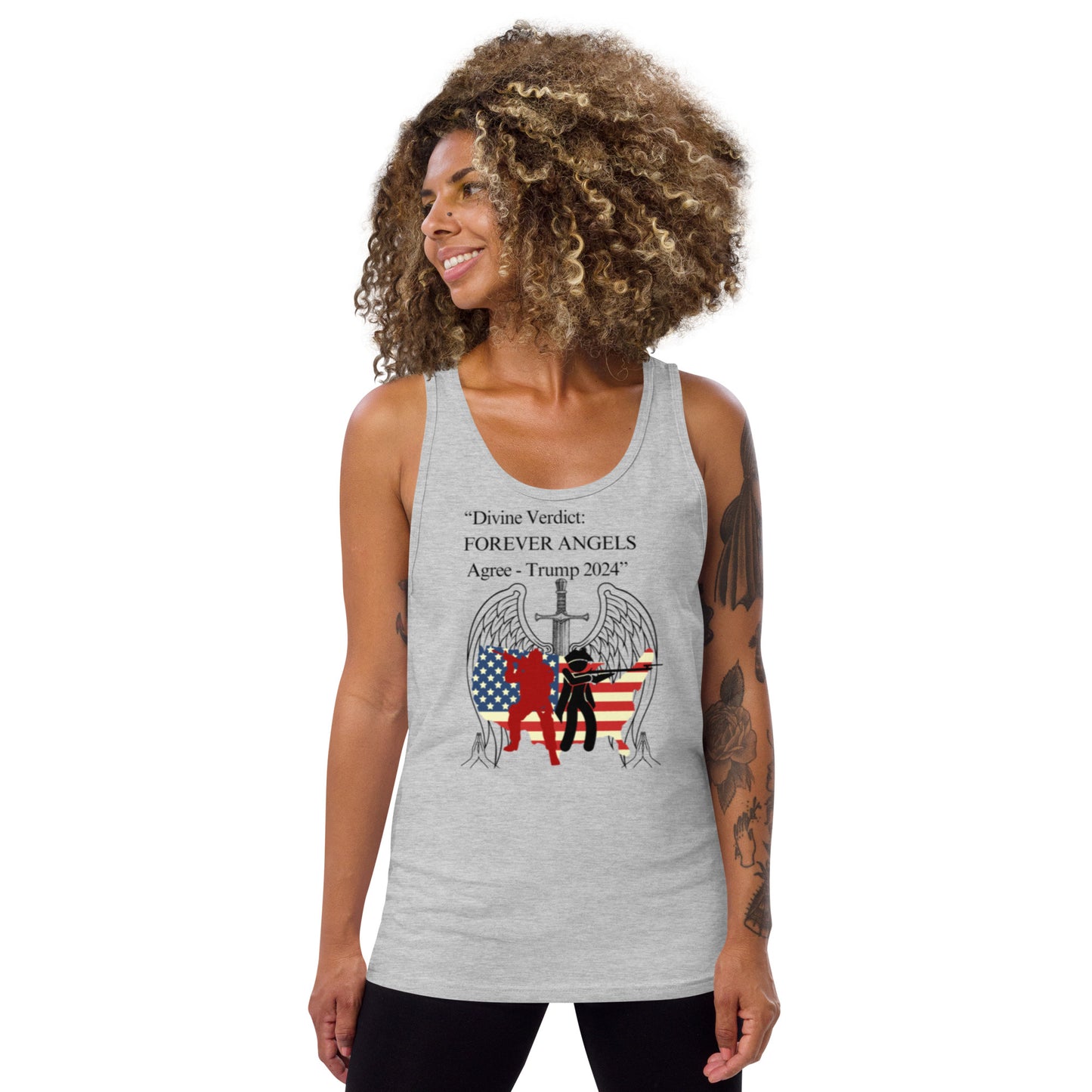 Men & Women Tank Top Divine Verdict FOREVER ANGELS Agree Trump 2024 by “Mark Anthony Gable Collection-FOREVER ANGEL”