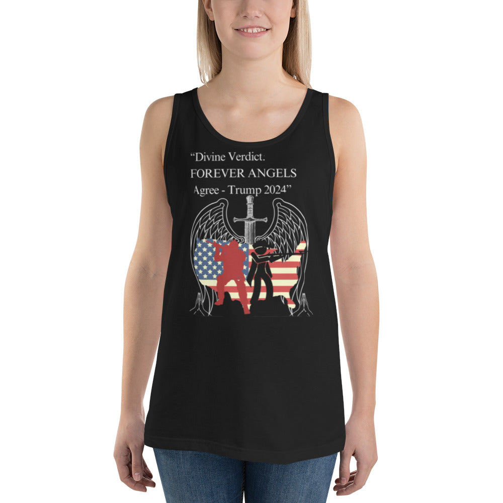 Men & Women Tank Top Divine Verdict FOREVER ANGELS Agree Trump 2024 by “Mark Anthony Gable Collection-FOREVER ANGEL “