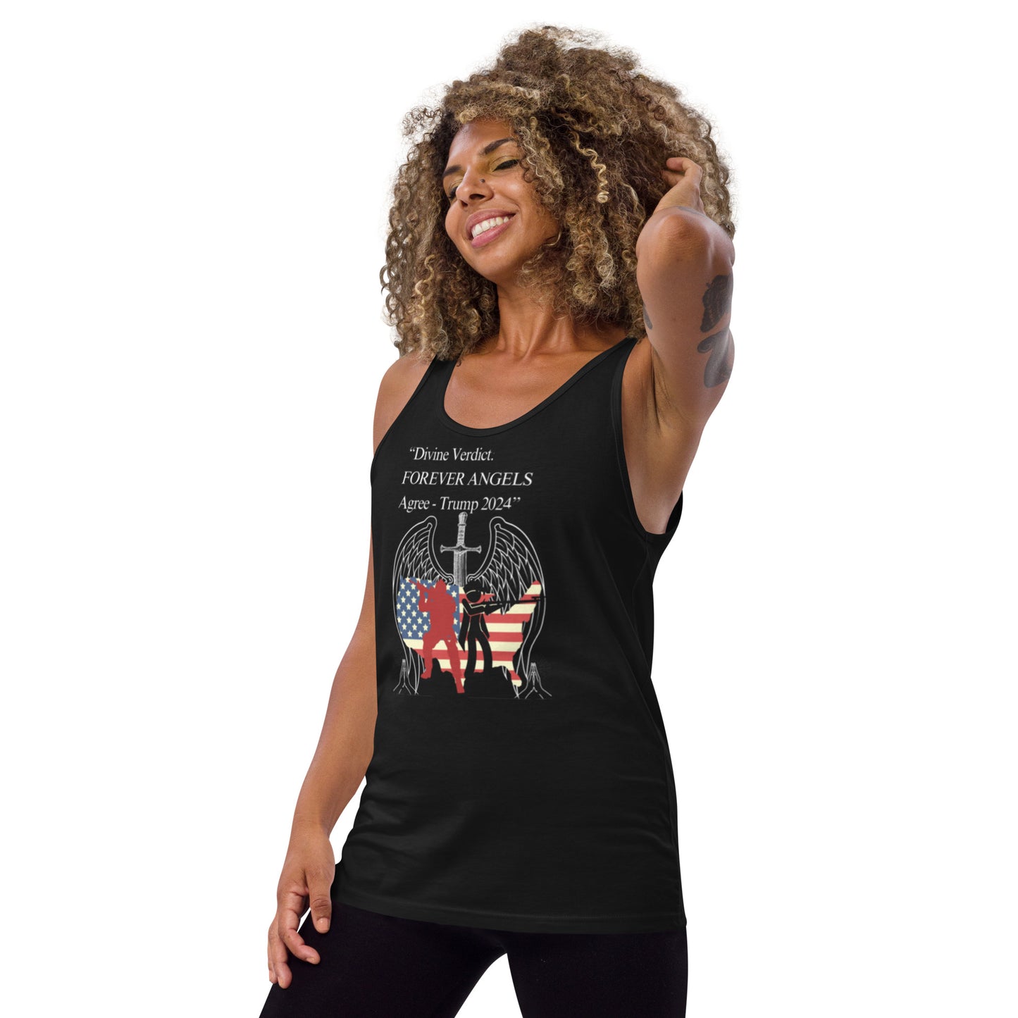 Men & Women Tank Top Divine Verdict FOREVER ANGELS Agree Trump 2024 by “Mark Anthony Gable Collection-FOREVER ANGEL “