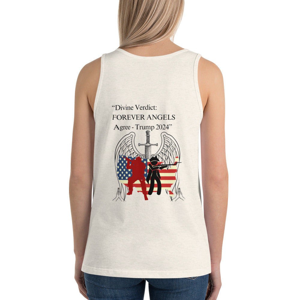 Men & Women Tank Top Divine Verdict FOREVER ANGELS Agree Trump 2024 by “Mark Anthony Gable Collection-FOREVER ANGEL”