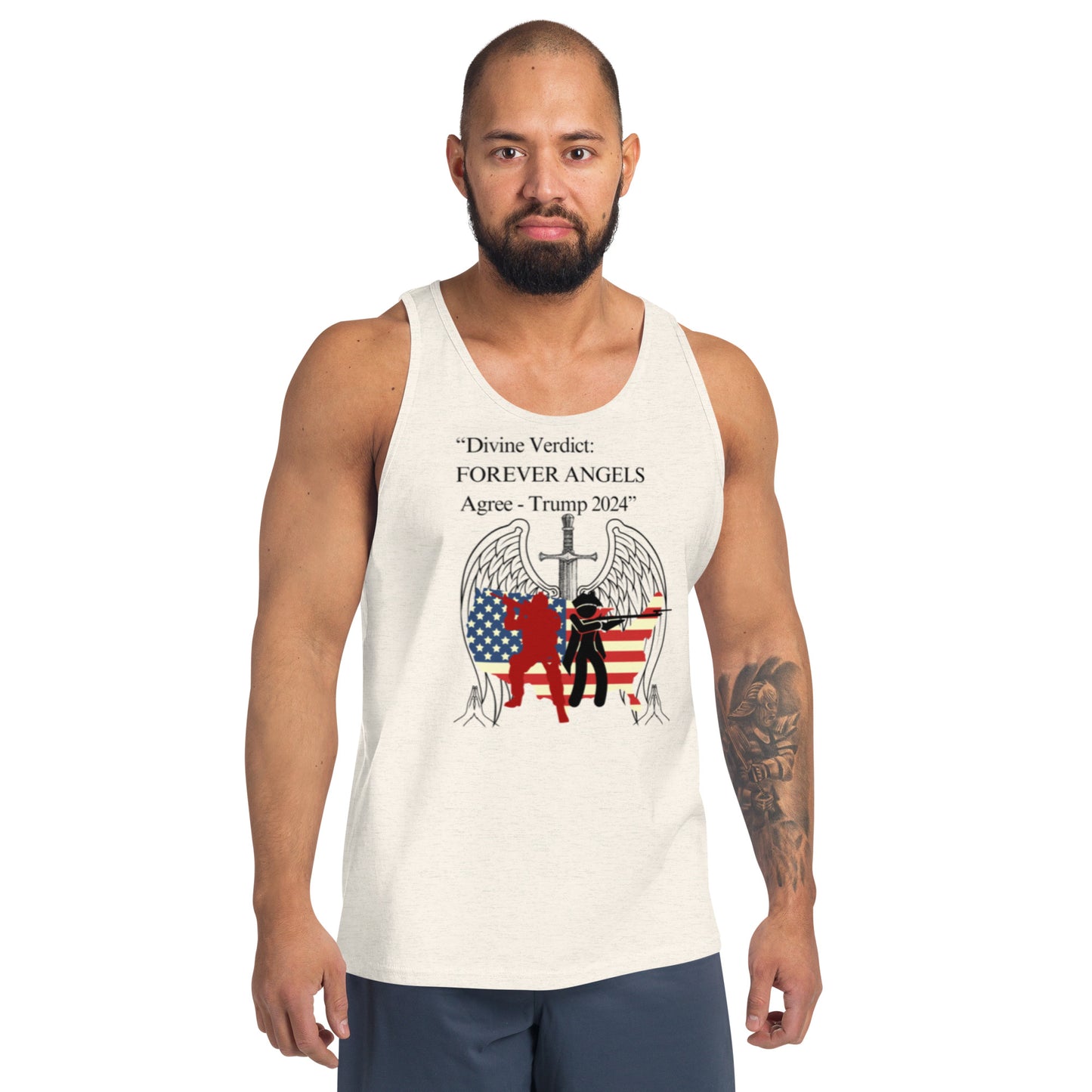 Men & Women Tank Top Divine Verdict FOREVER ANGELS Agree Trump 2024 by “Mark Anthony Gable Collection-FOREVER ANGEL”