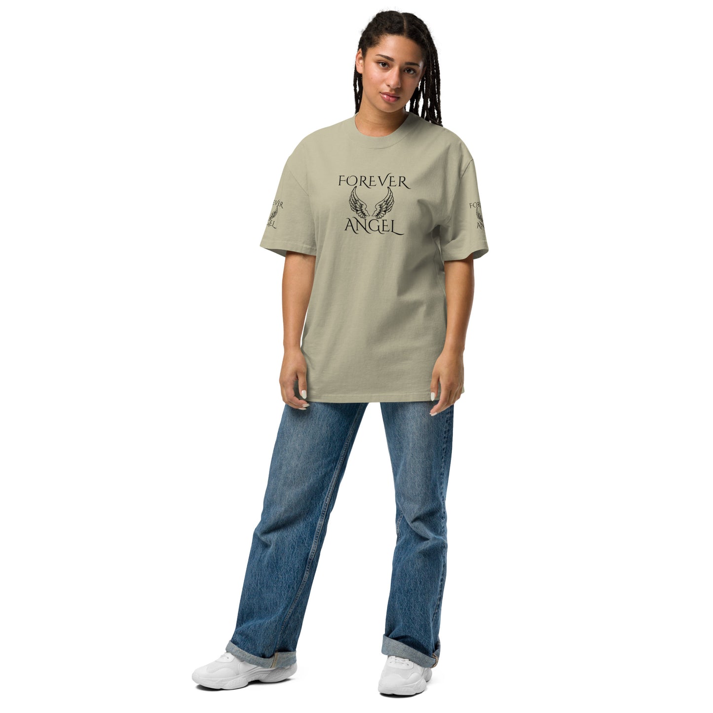 Oversized faded t-shirt FOREVER ANGEL by “Mark Anthony Gable Collection-FOREVER ANGEL”