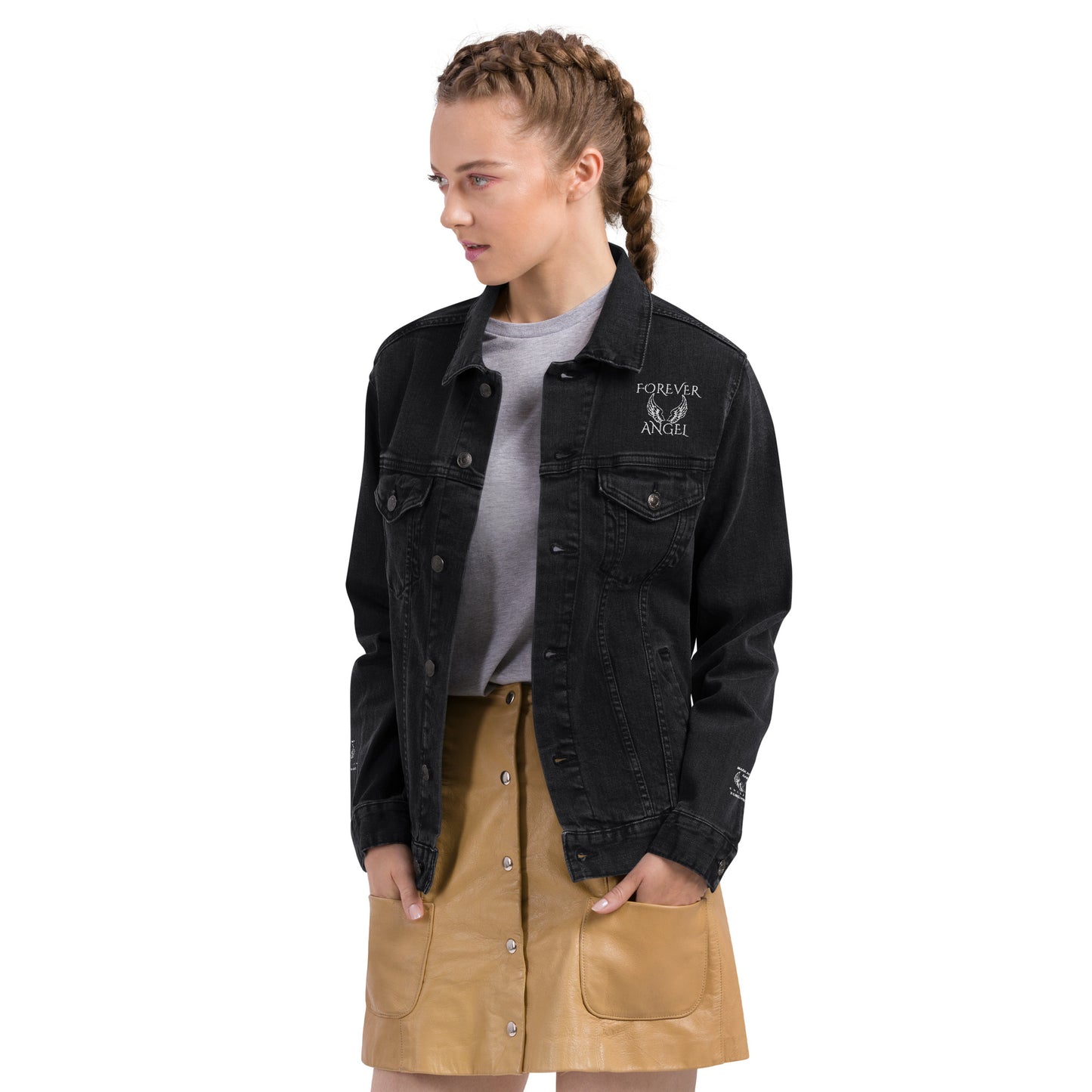 Unisex denim jacket FOREVER ANGEL by "Mark Anthony Gable Collection-FOREVER ANGEL"