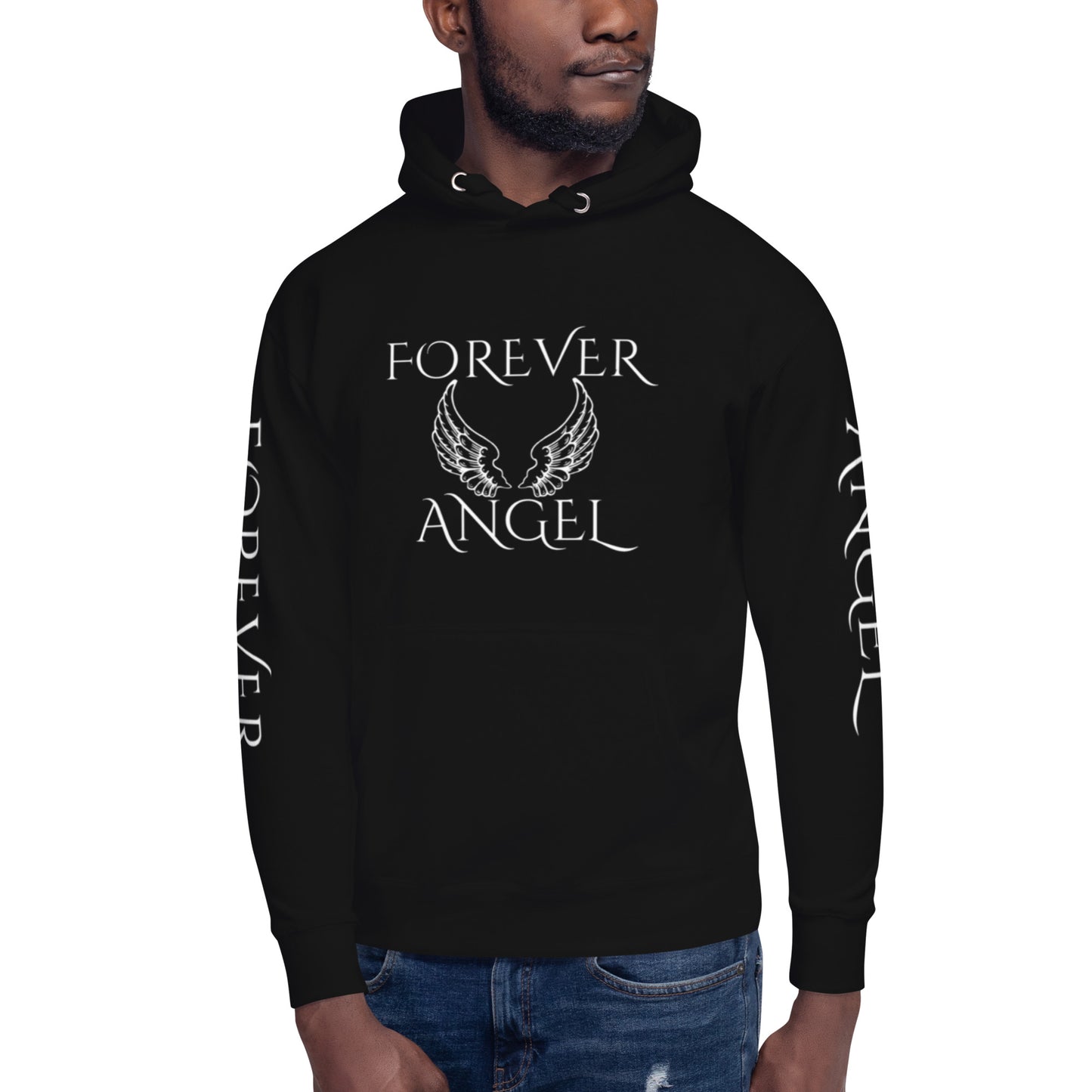 Unisex Hoodie-FOR GUYS & GALS-FOREVER ANGEL [SILVER FONT] by "Mark Anthony Gable Collection-FOREVER ANGEL"