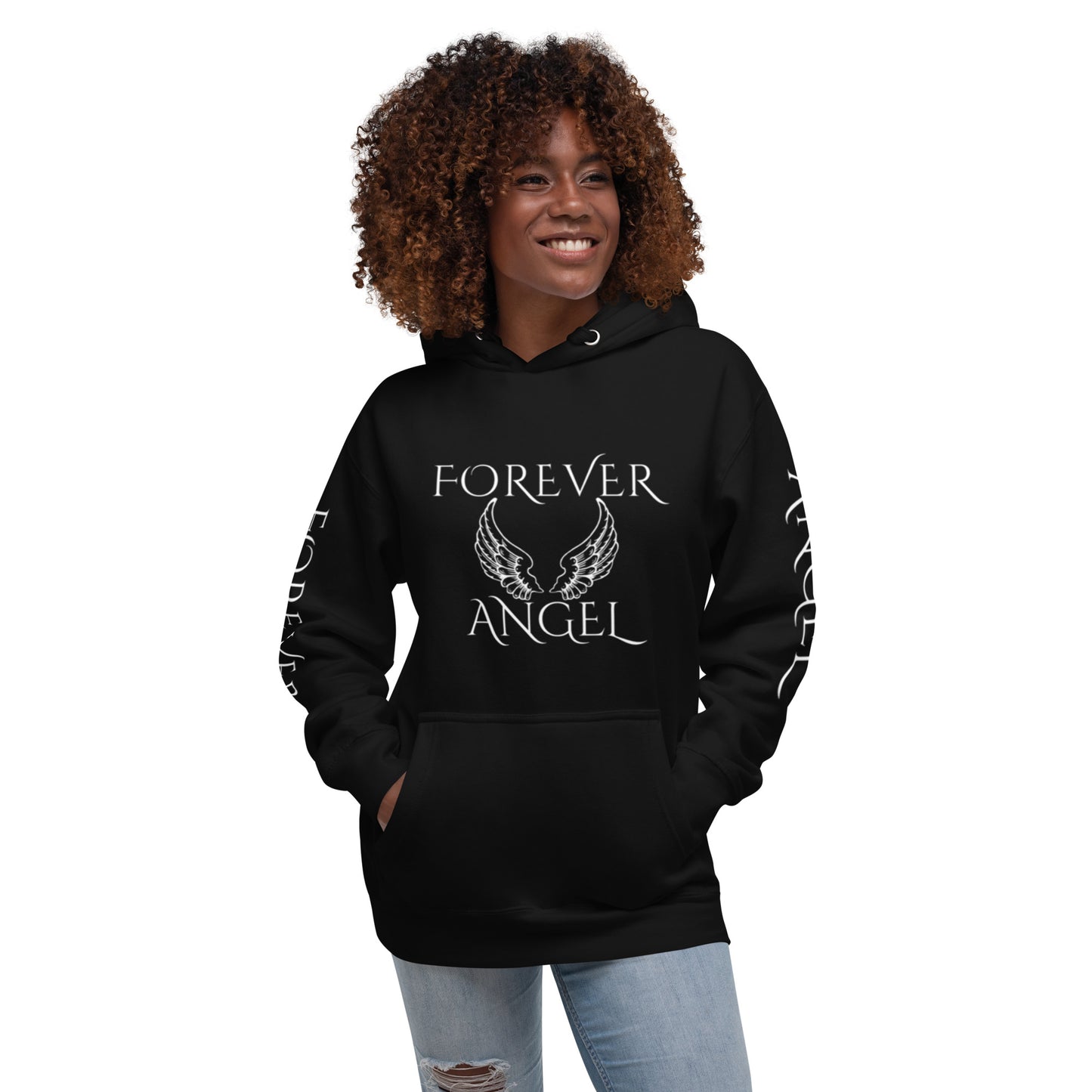 Unisex Hoodie-FOR GUYS & GALS-FOREVER ANGEL [SILVER FONT] by "Mark Anthony Gable Collection-FOREVER ANGEL"