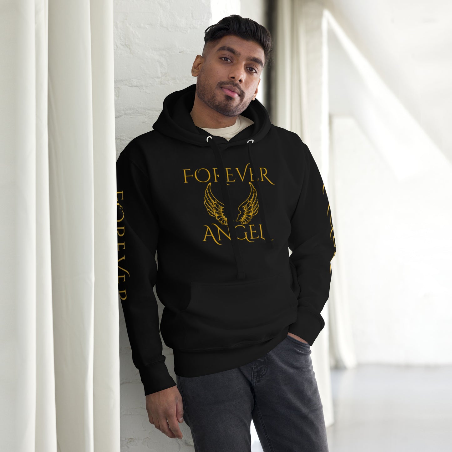 Unisex Hoodie-FOR GUYS & GIRLS FOREVER ANGEL [GOLD FONT] by "Mark Anthony Gable Collection-FOREVER ANGEL"