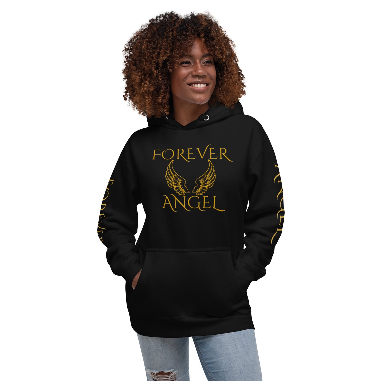 Unisex Hoodie-FOR GUYS & GIRLS FOREVER ANGEL [GOLD FONT] by "Mark Anthony Gable Collection-FOREVER ANGEL"