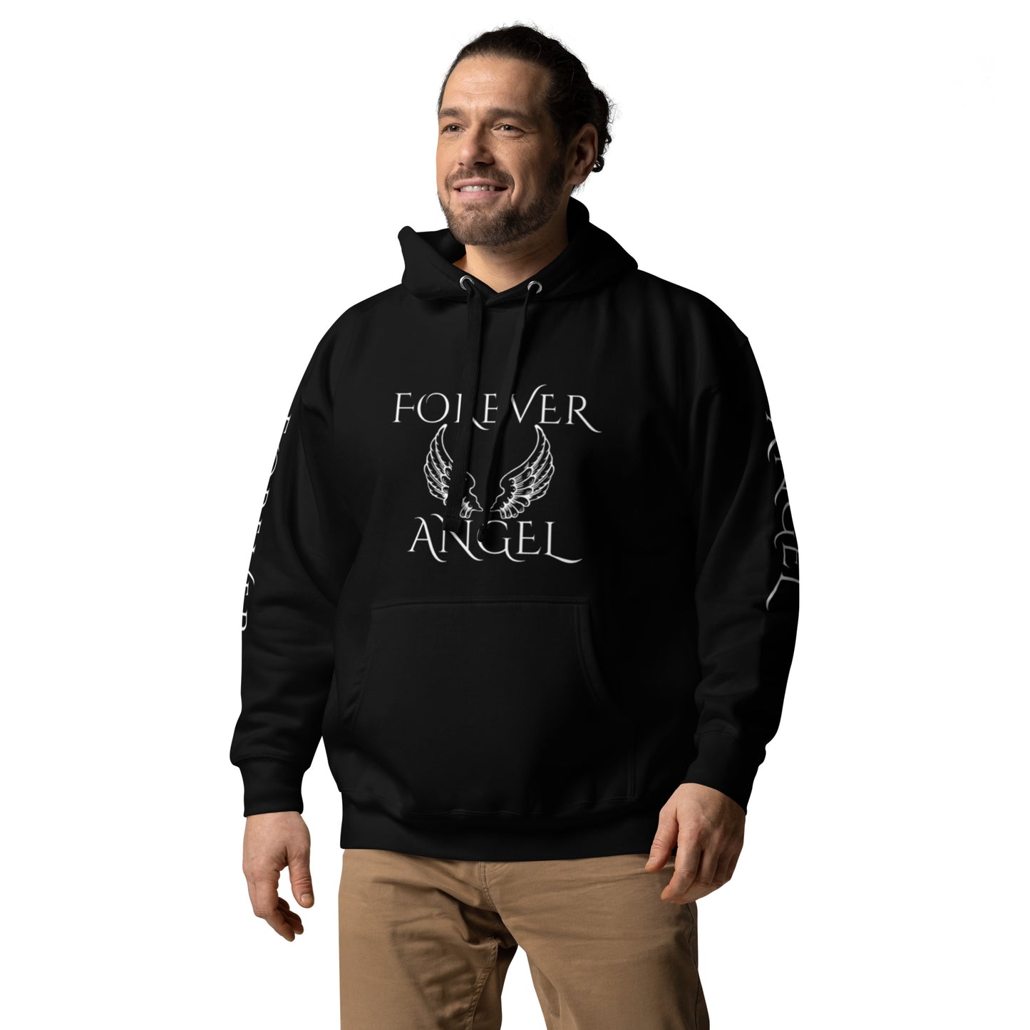 Unisex Hoodie-FOR GUYS & GALS-FOREVER ANGEL [SILVER FONT] by "Mark Anthony Gable Collection-FOREVER ANGEL"