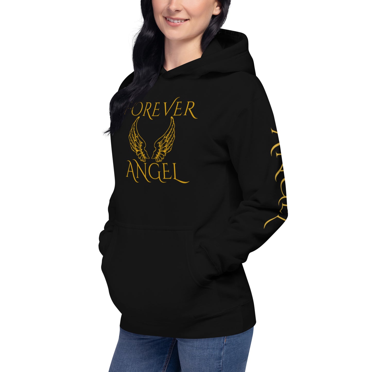 Unisex Hoodie-FOR GUYS & GIRLS FOREVER ANGEL [GOLD FONT] by "Mark Anthony Gable Collection-FOREVER ANGEL"