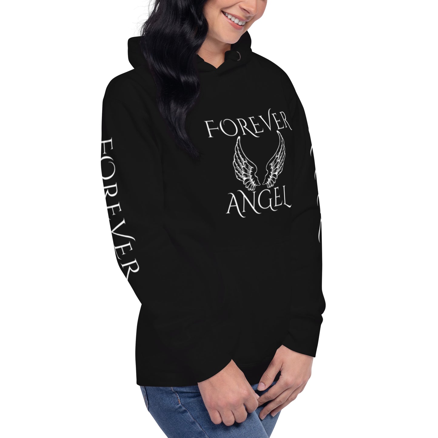 Unisex Hoodie-FOR GUYS & GALS-FOREVER ANGEL [SILVER FONT] by "Mark Anthony Gable Collection-FOREVER ANGEL"