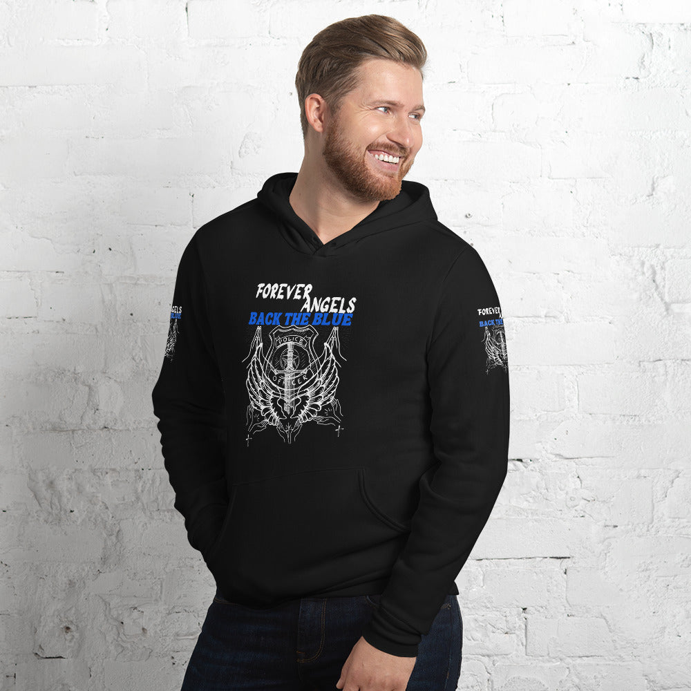 Unisex hoodie FOREVER ANGELS BACK THE BLUE by “Mark Anthony Gable Collection-FOREVER ANGEL”