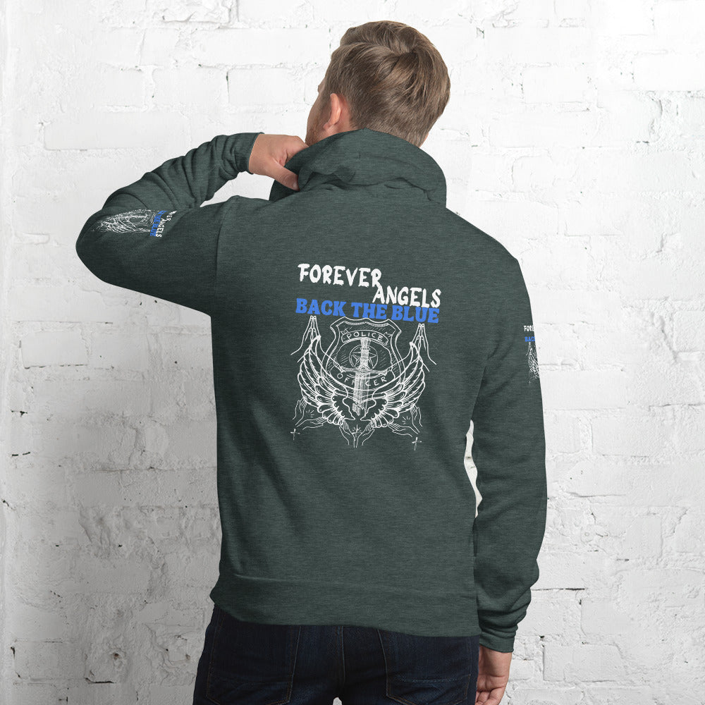 Unisex hoodie FOREVER ANGELS BACK THE BLUE by “Mark Anthony Gable Collection-FOREVER ANGEL”