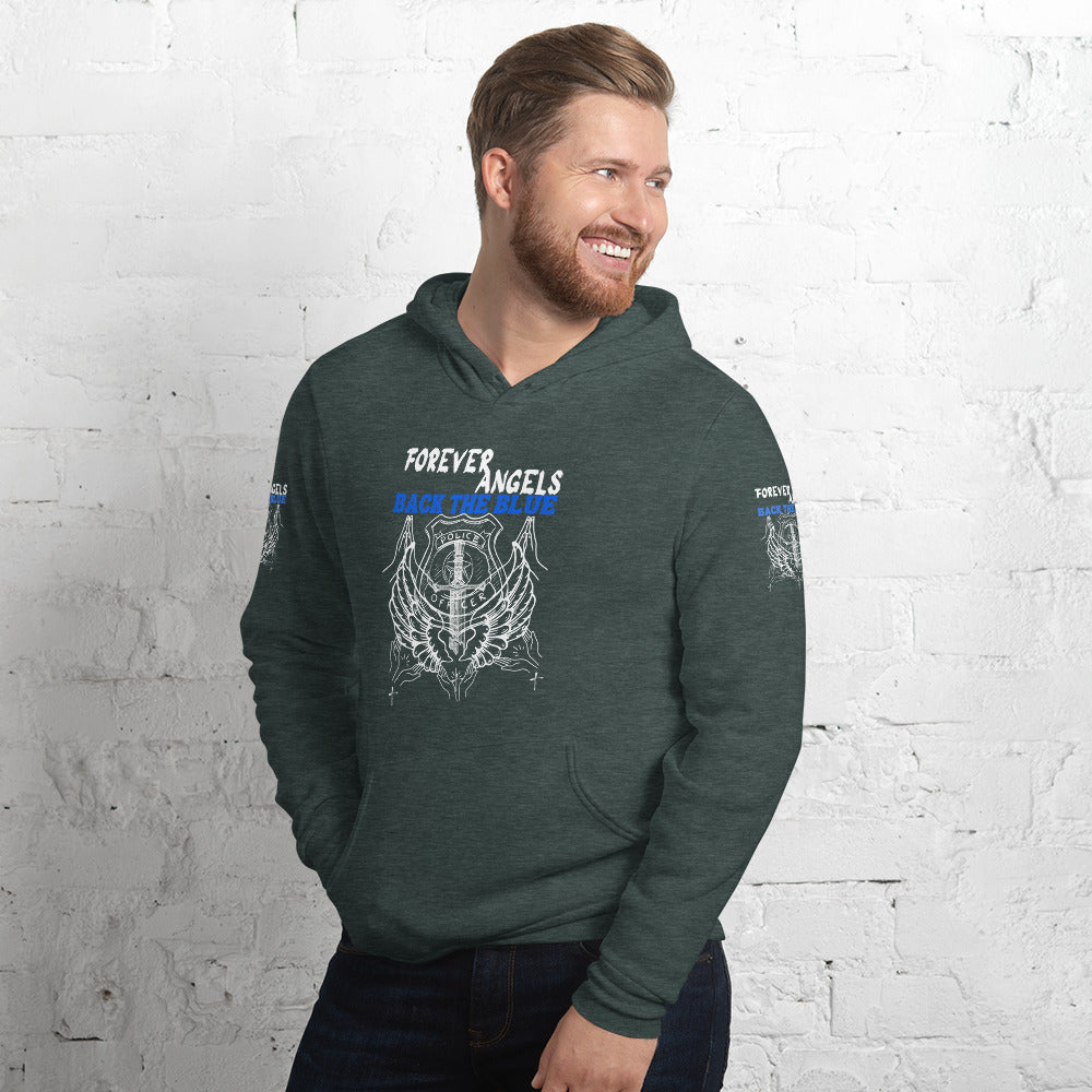 Unisex hoodie FOREVER ANGELS BACK THE BLUE by “Mark Anthony Gable Collection-FOREVER ANGEL”