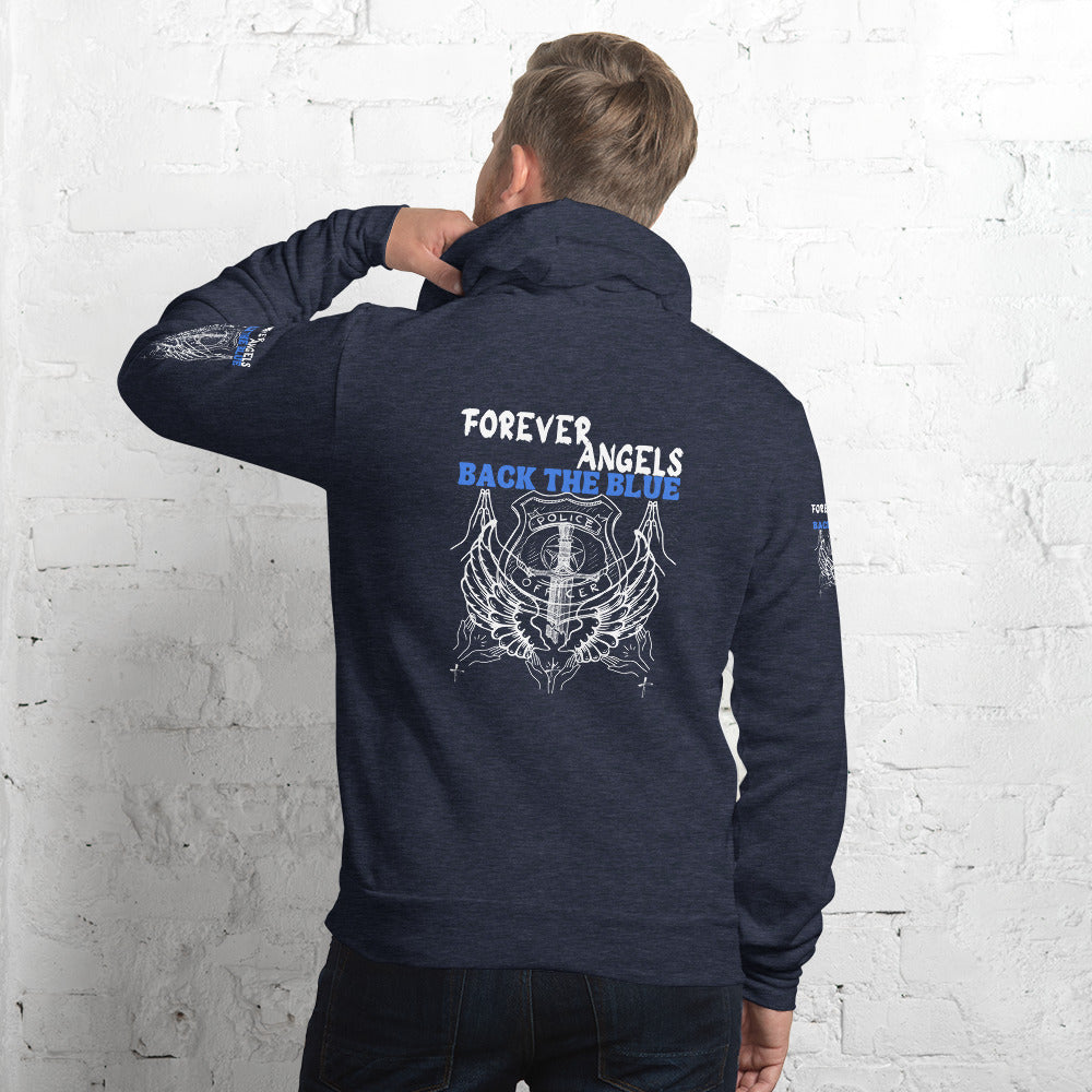 Unisex hoodie FOREVER ANGELS BACK THE BLUE by “Mark Anthony Gable Collection-FOREVER ANGEL”