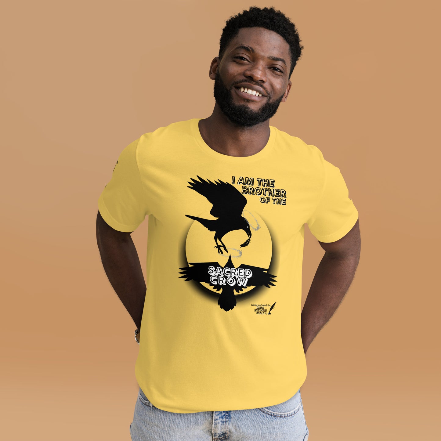 Unisex t-shirt I AM THE BROTHER OF THE SACRED CROW words and music by Mark Anthony Gable by Mark Anthony Gable Collection