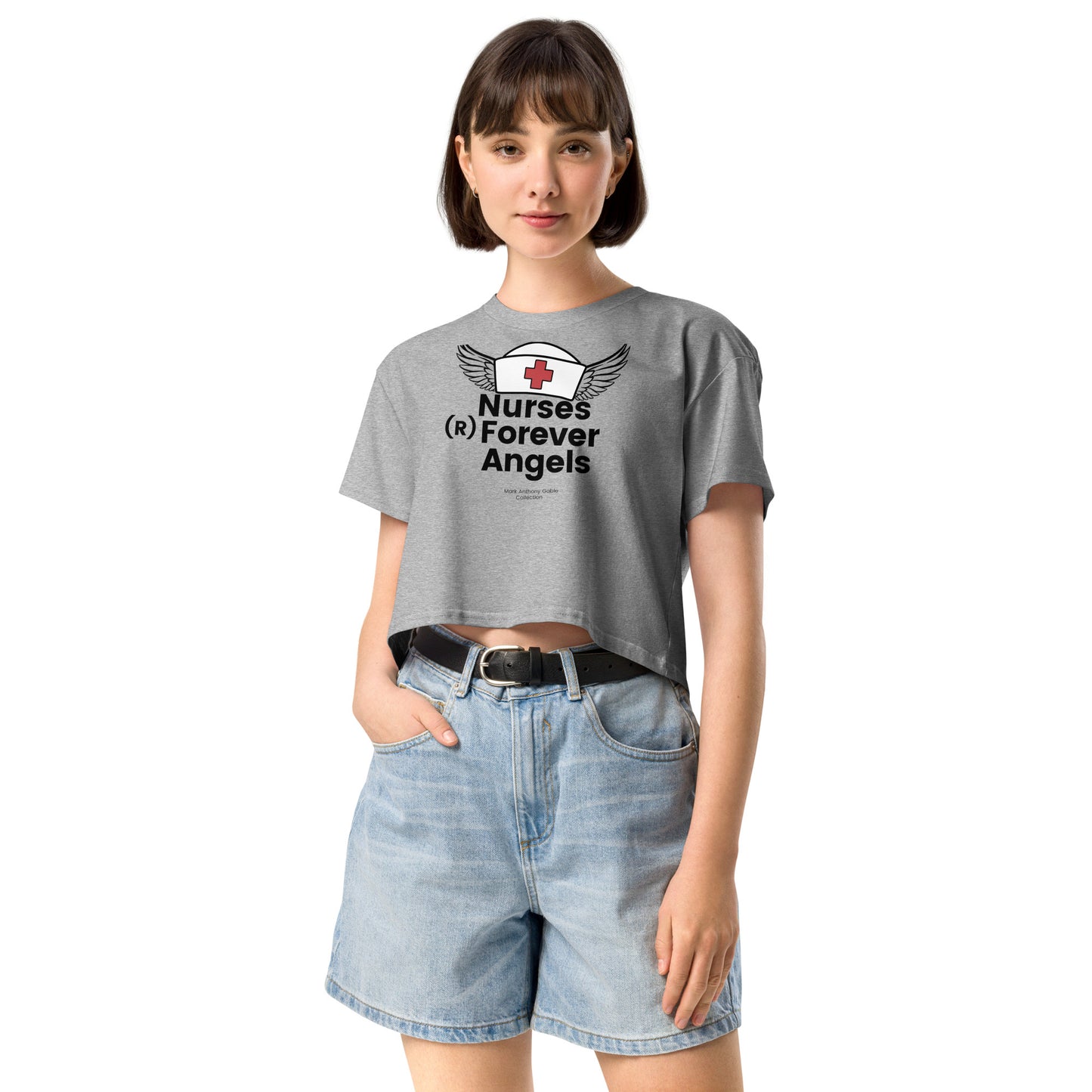 Women’s crop top NURSES (R) FOREVER ANGELS by "Mark Anthony Gable Collection-FOREVER ANGEL"