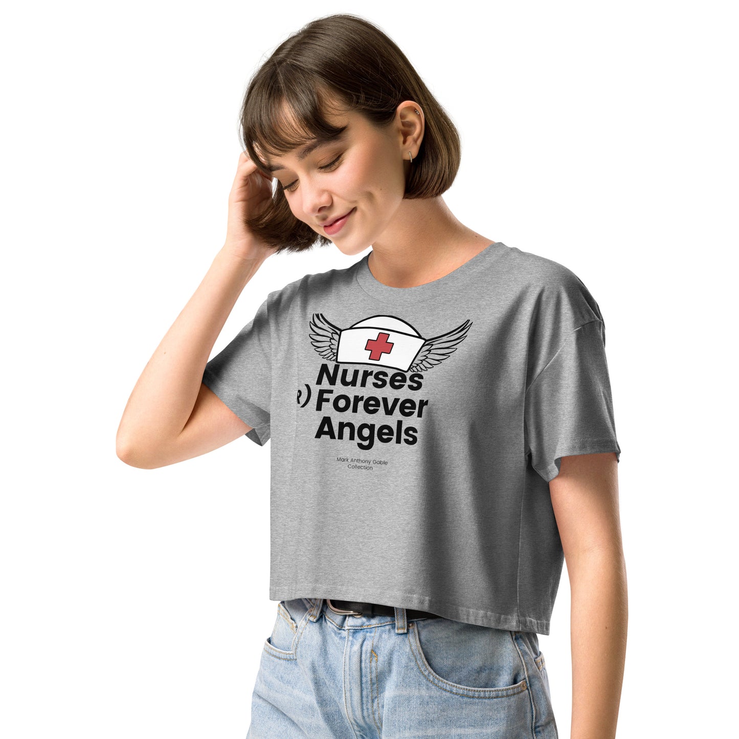 Women’s crop top NURSES (R) FOREVER ANGELS by "Mark Anthony Gable Collection-FOREVER ANGEL"