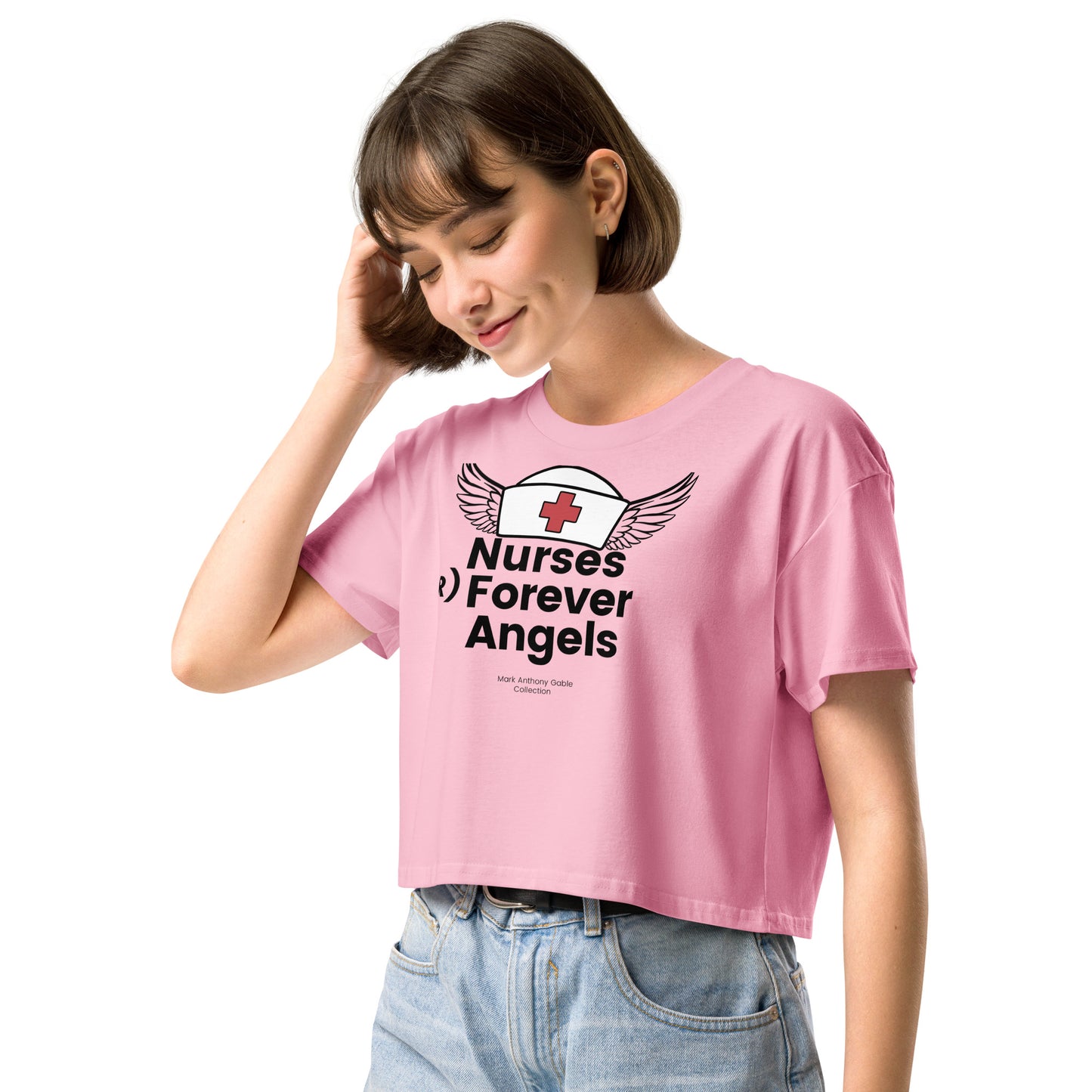 Women’s crop top NURSES (R) FOREVER ANGELS by "Mark Anthony Gable Collection-FOREVER ANGEL"