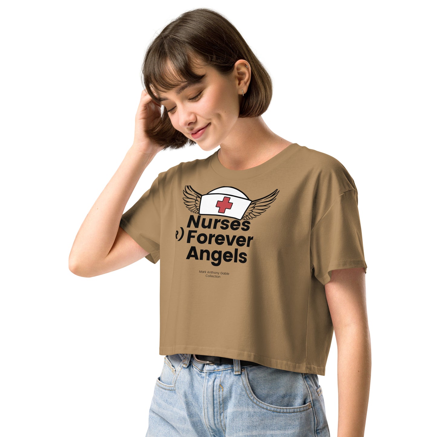 Women’s crop top NURSES (R) FOREVER ANGELS by "Mark Anthony Gable Collection-FOREVER ANGEL"