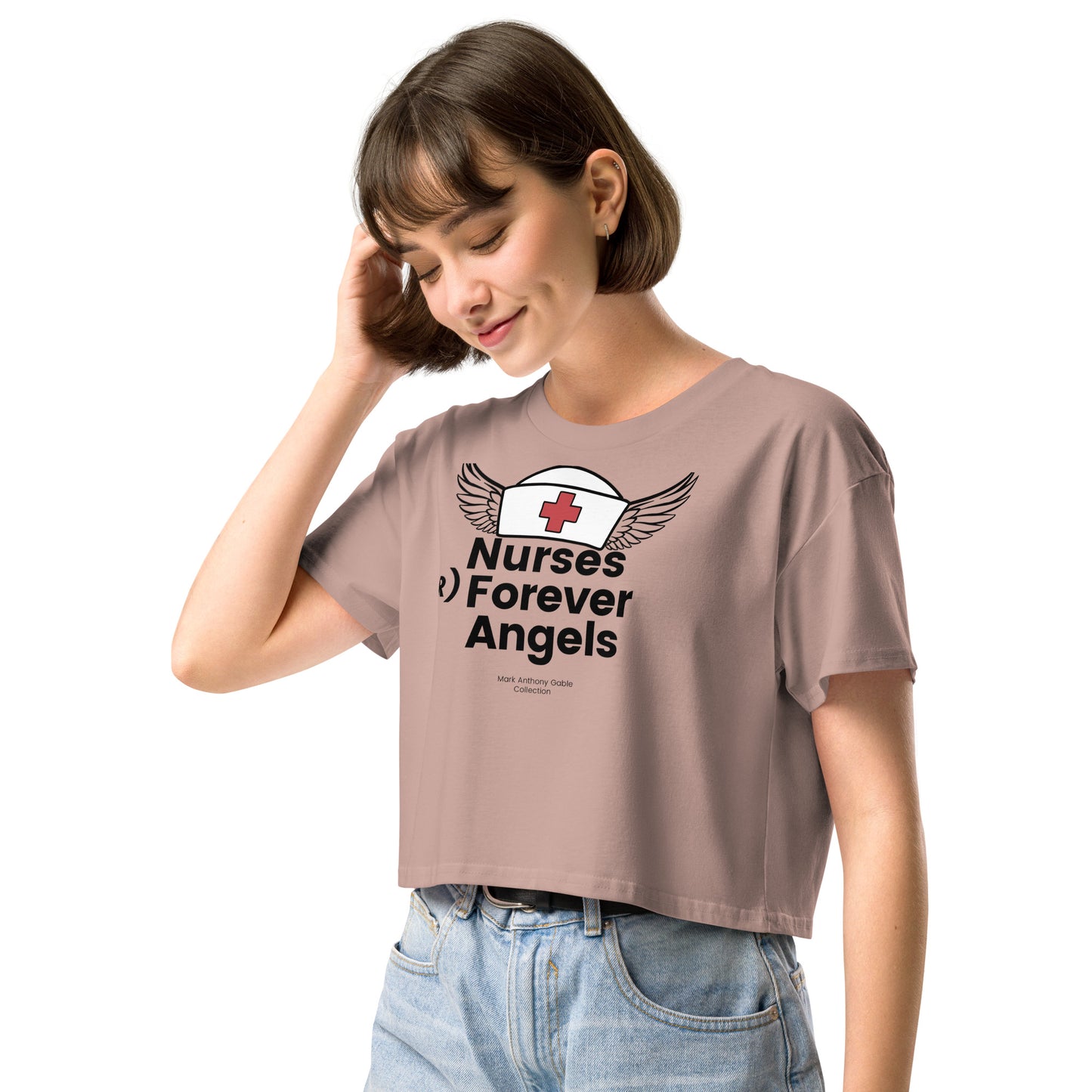 Women’s crop top NURSES (R) FOREVER ANGELS by "Mark Anthony Gable Collection-FOREVER ANGEL"