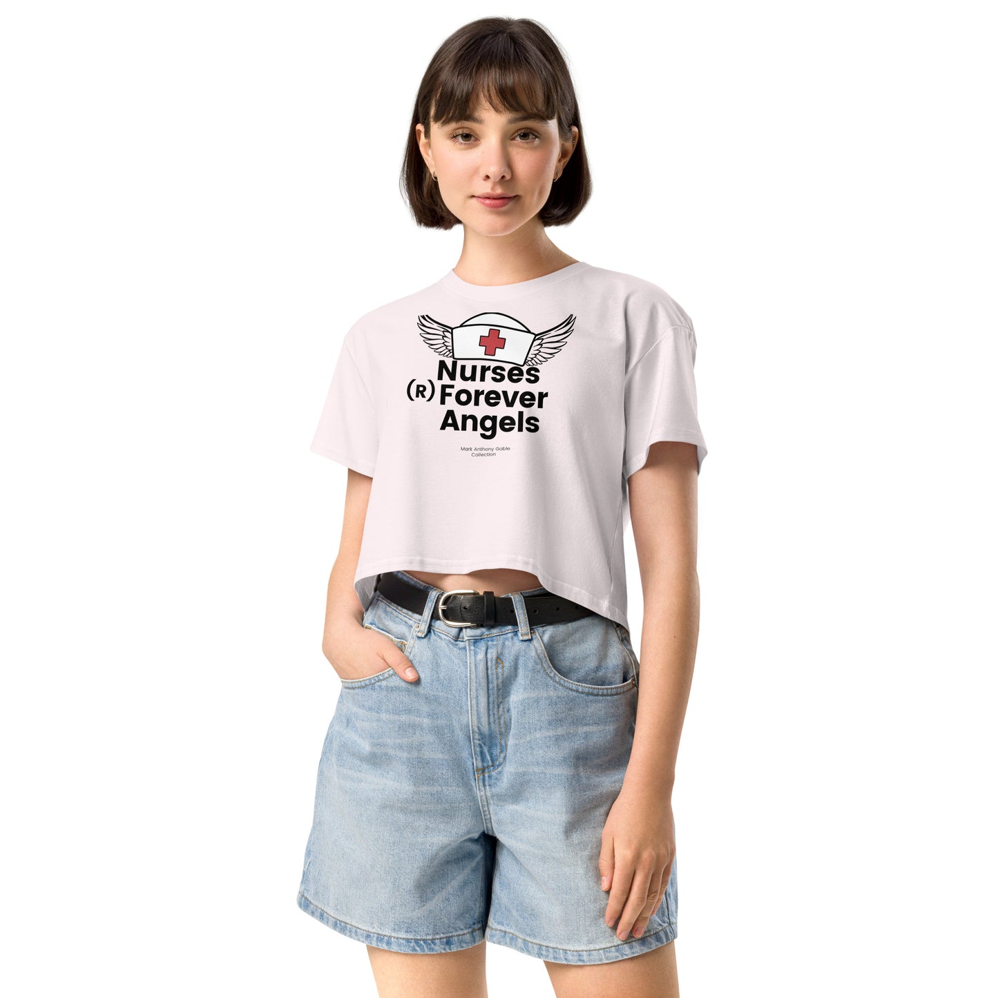 Women’s crop top NURSES (R) FOREVER ANGELS by "Mark Anthony Gable Collection-FOREVER ANGEL"