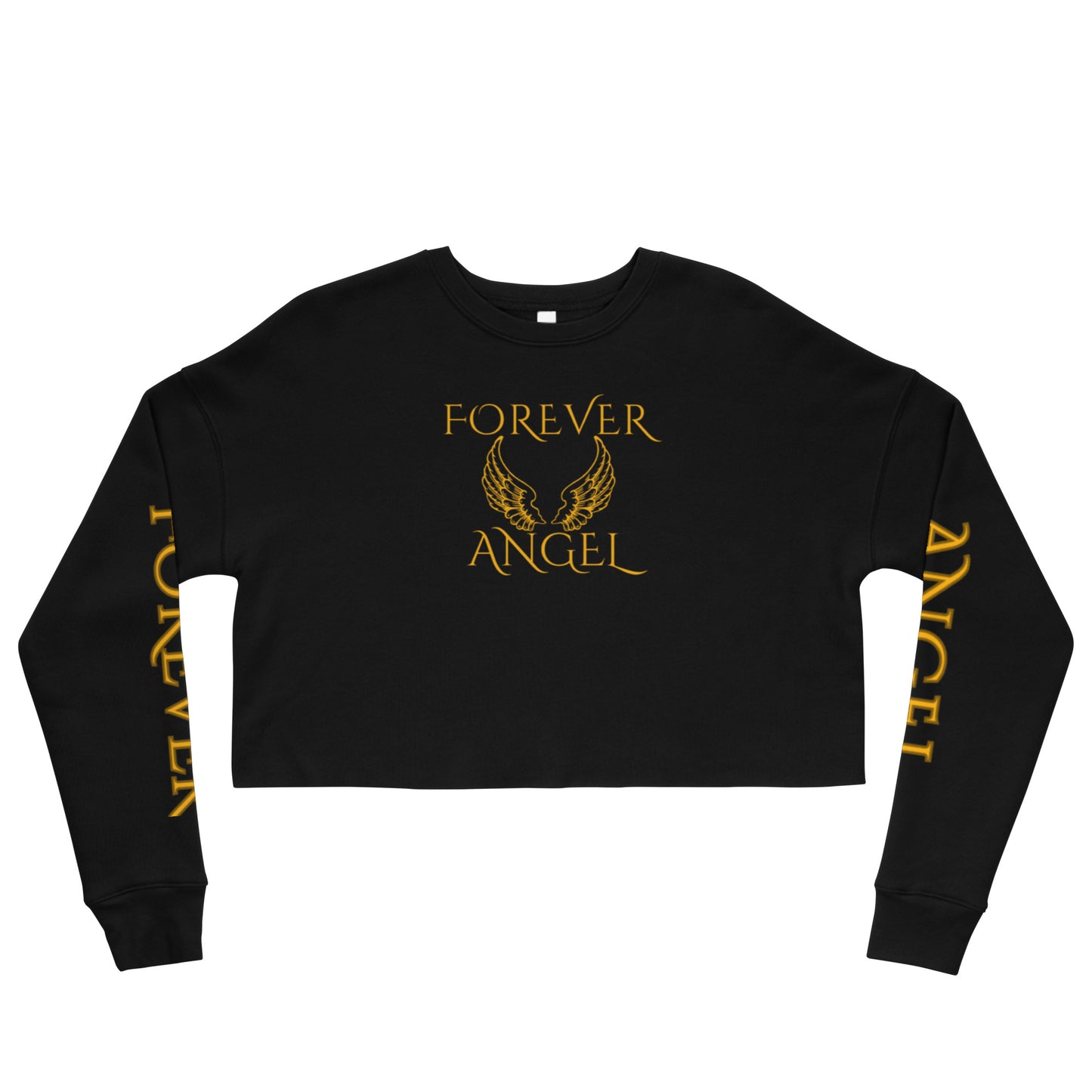 Crop Sweatshirt FOREVER ANGEL [GOLD FONT] by "Mark Anthony Gable Collection-FOREVER ANGEL"