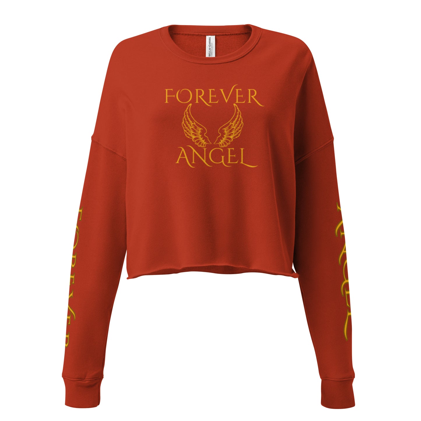 Crop Sweatshirt FOREVER ANGEL [GOLD FONT] by "Mark Anthony Gable Collection-FOREVER ANGEL"