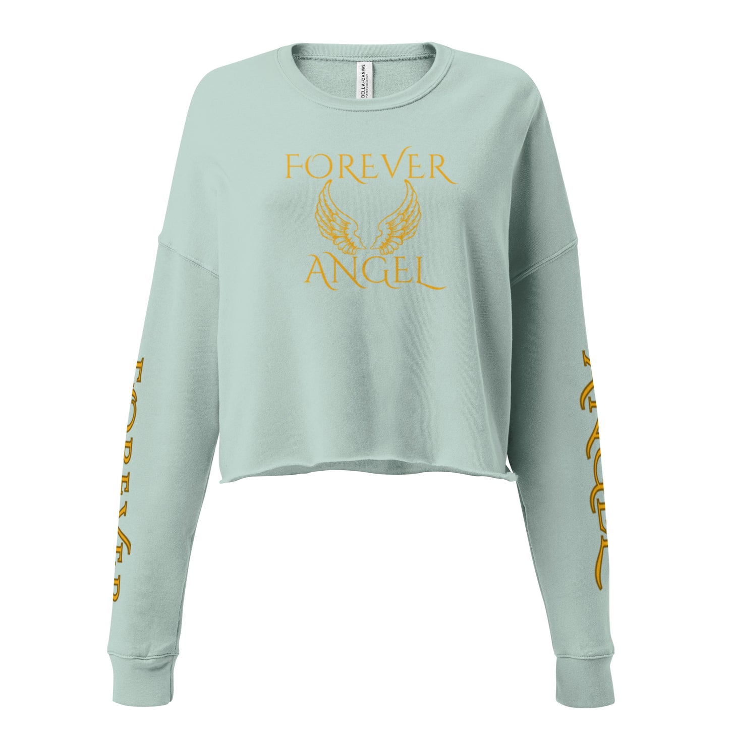 Crop Sweatshirt FOREVER ANGEL [GOLD FONT] by "Mark Anthony Gable Collection-FOREVER ANGEL"