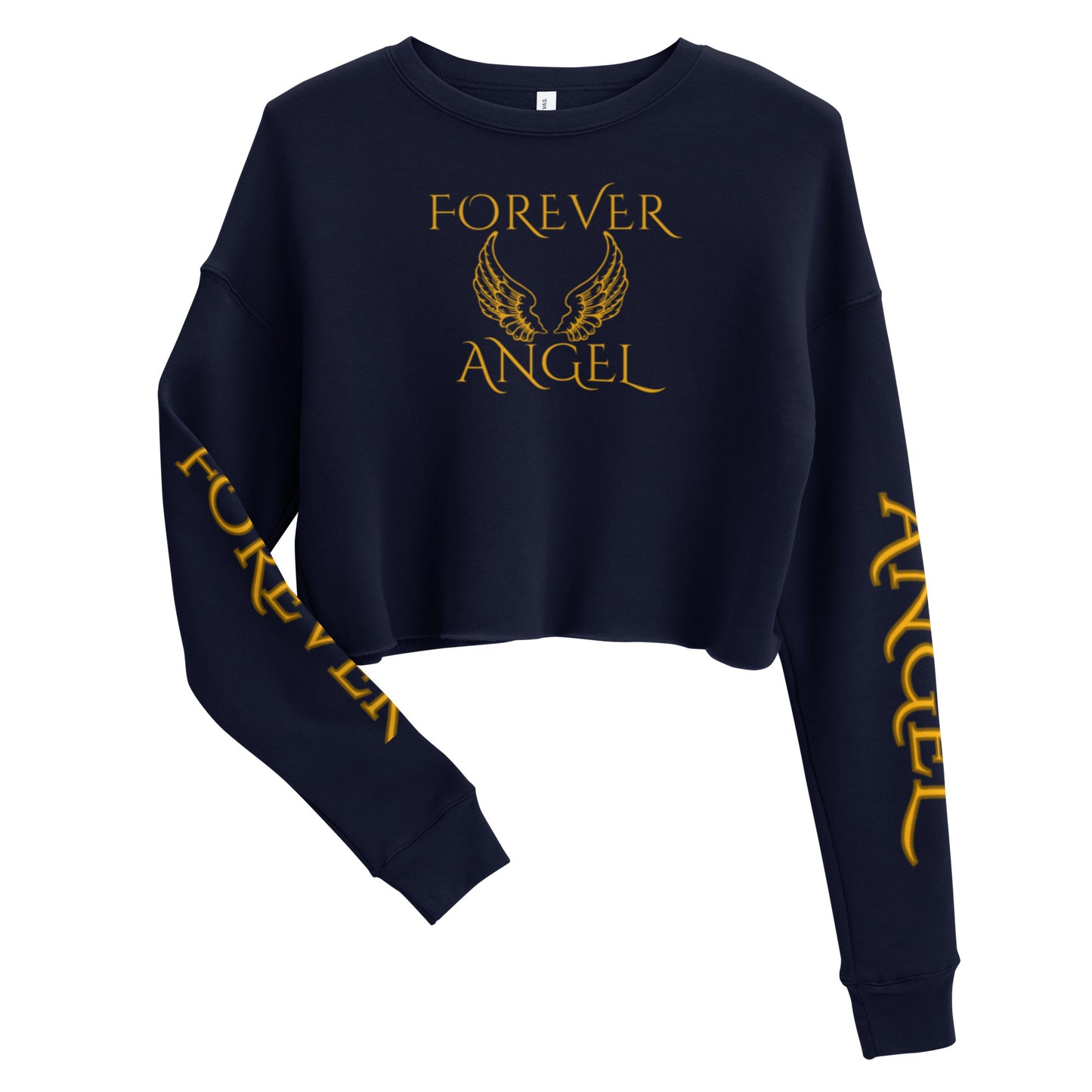 Crop Sweatshirt FOREVER ANGEL [GOLD FONT] by "Mark Anthony Gable Collection-FOREVER ANGEL"