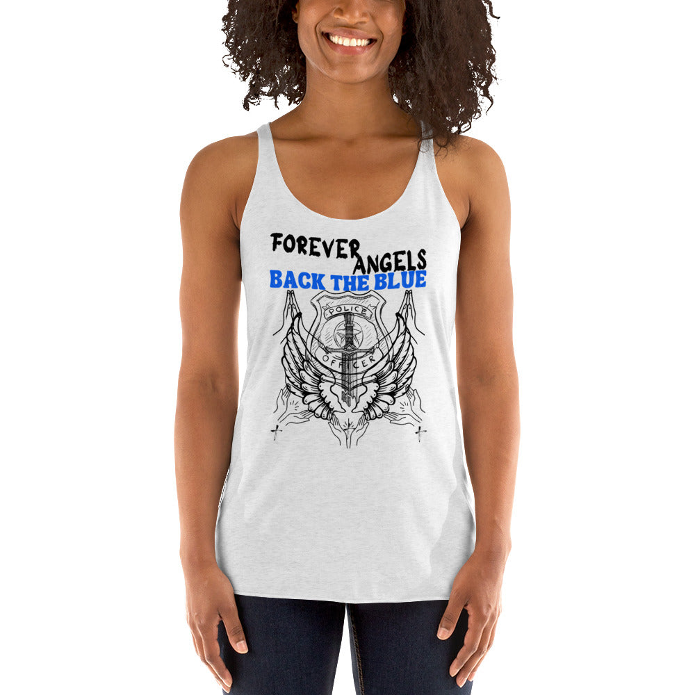 Women's Racerback Tank FOREVER ANGELS BACK THE BLUE by “Mark Anthony Gable Collection-FOREVER ANGEL”